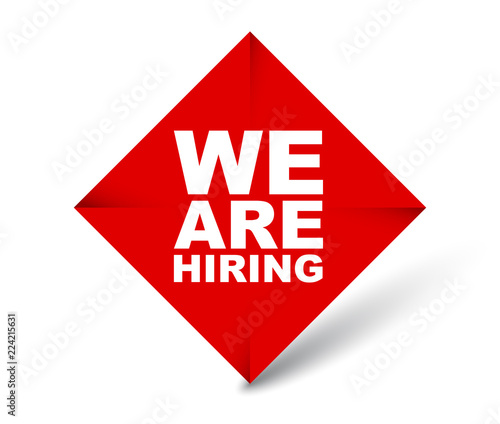 red vector banner we are hiring