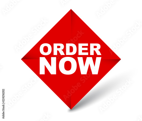 red vector banner order now