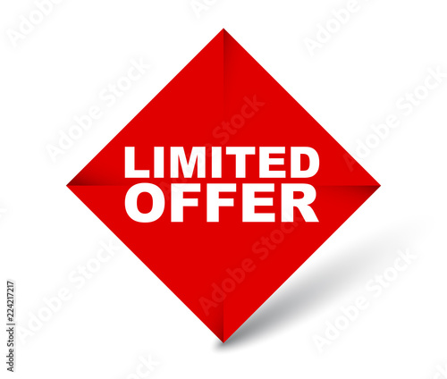 red vector banner limited offer