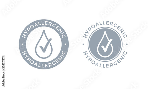 Hypoallergenic tested logo icon vector drop photo