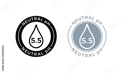 Neutral pH balance logo icon for shampoo or cream.