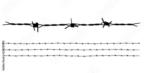Silhouette Barbed wire template vector ideal for decorate illustration or background.