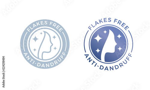 Anti-dandruff flakes free logo icon for shampoo or hair oil design