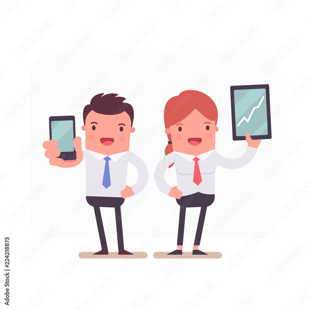 Vector Illustration on a theme of office work. Characters from a series of funny clerks. Cartoon office manager Vector Illustration on a theme of office work. Characters from a series of funny clerks. Cartoon office manager
