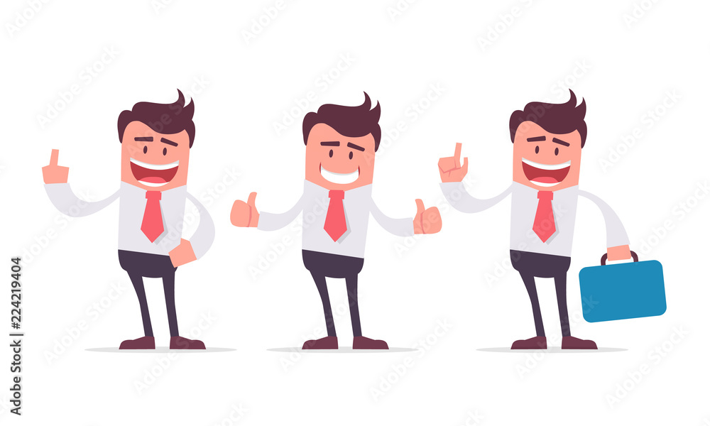 Vector Illustration on a theme of office work. Characters from a series of funny clerks. Cartoon office manager Vector Illustration on a theme of office work. Characters from a series of funny clerks. Cartoon office manager