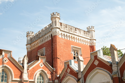 Russia, Peterhof, 23,06,2009former court stables. The building, made in the form of a medieval fortress in the style of English Gothic photo