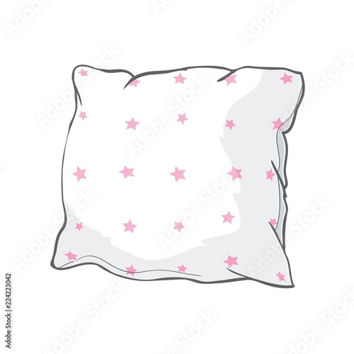 Vector cartoon decorative pillows. Hand drawn set of decorative pillows. Doodle illustration