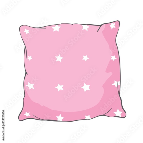 Vector cartoon decorative pillows. Hand drawn set of decorative pillows. Doodle illustration