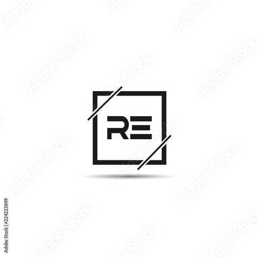 Initial Letter RE Logo Template Design