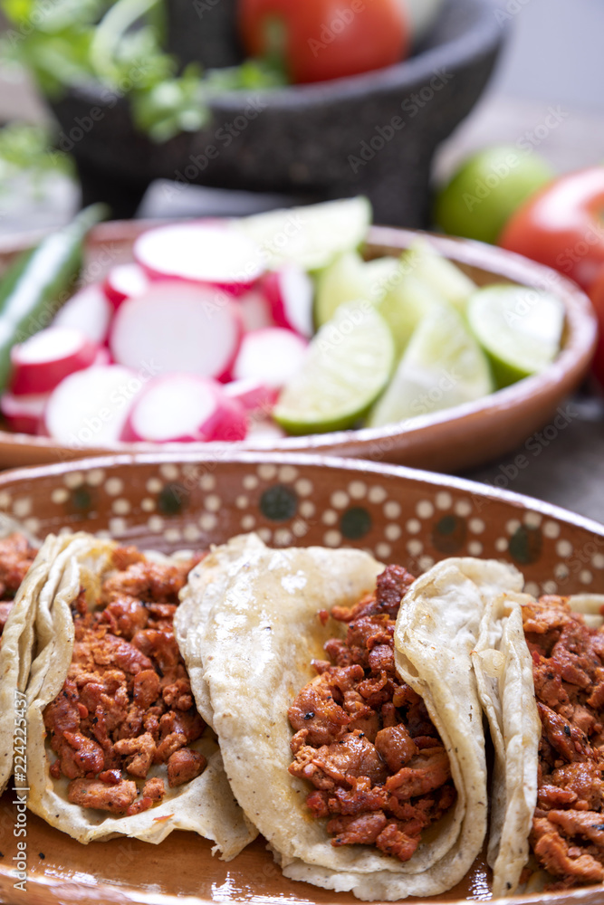 Tacos of meat to the shepherd or marinated Tacos of meat to the shepherd or marinated