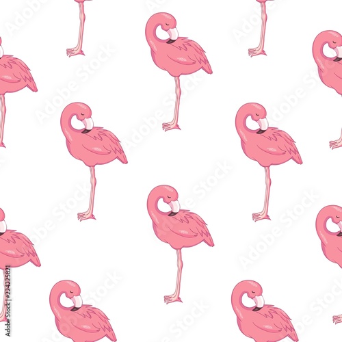 Tropical flamingo pattern © kolesnikov90
