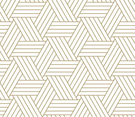 Fototapete Goldene abstrakte geometrische Muster Geometrisches Goldlinien Muster auf Weiß  © nadiinko
