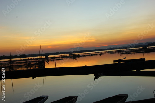 on the lake, view from the edge of the lake