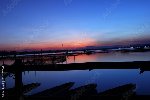 on the lake, view from the edge of the lake