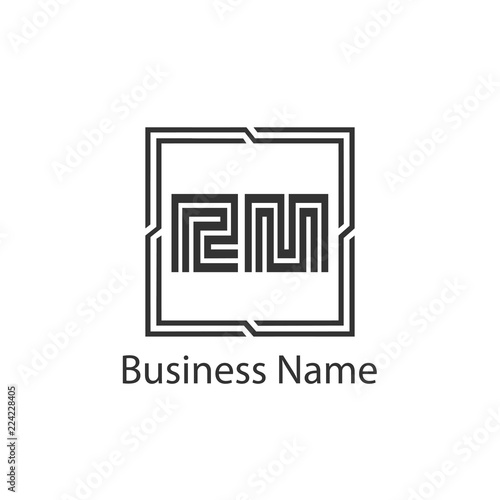 Initial Letter RM Logo Template Design