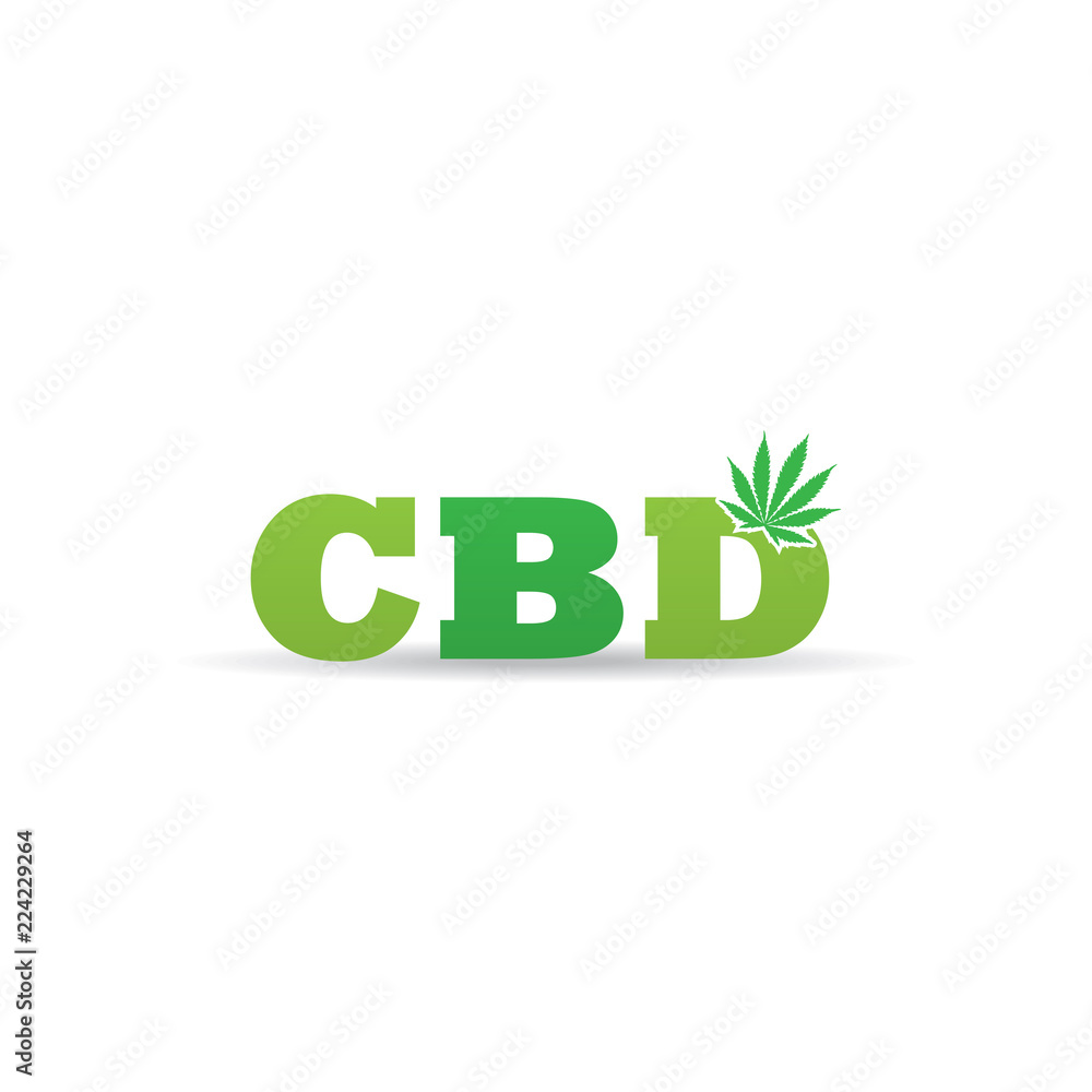 CBD logo branding letter with hemp icon