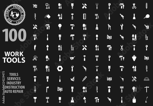 Work tools icons Paper set