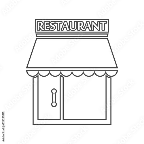 Restaurant building icon, Facade of restaurant 