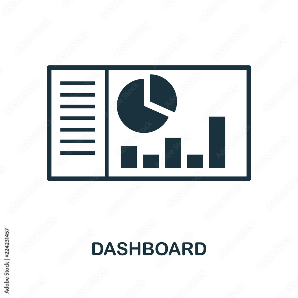 Dashboard icon. Monochrome style design from machine learning icon