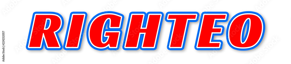 Righteo - elegant red text written on white background Righteo - elegant red text written on white background