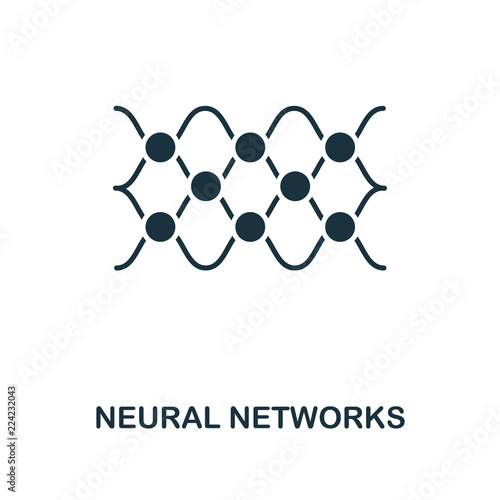 Neural Networks icon. Monochrome style design from machine learning icon collection. UI and UX. Pixel perfect neural networks icon. For web design, apps, software, print usage.