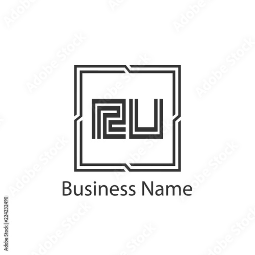 Initial Letter RU Logo Template Design