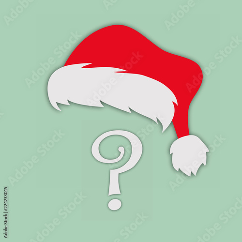 Colorful illustration of santa claus hat isolated