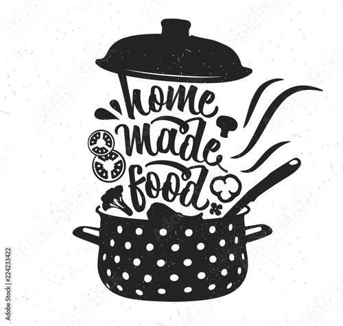Hand drawn typography poster. Inspirational vector typography. Homemade Food. . Vector calligraphy