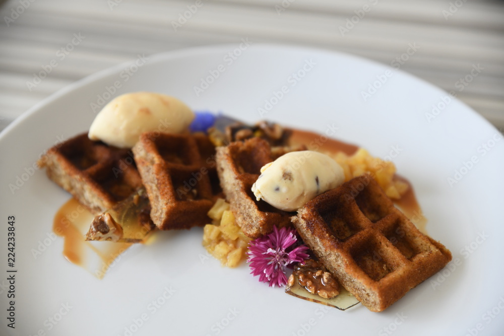 Waffles with butter