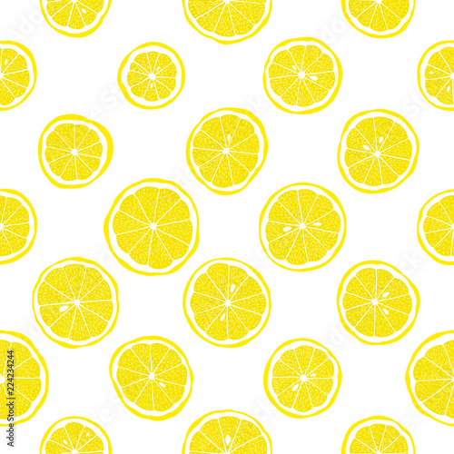 Seamless vector pattern with lemon slices
