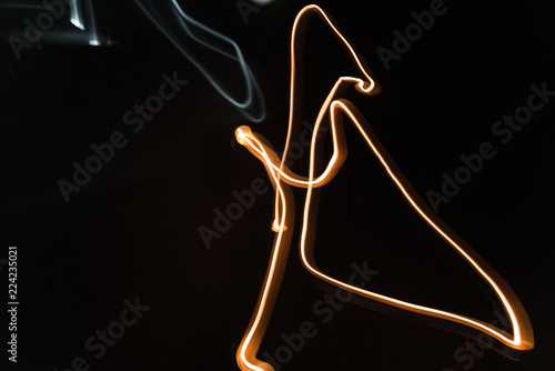 Light trail with black background