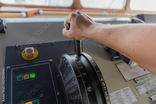 Navigational control panel with hand photo