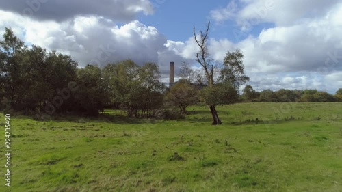 Aerial footage of Longannet power station on the north coast of the Firth of Forth in Scotland, near Kincardine. Now disused and in the process of being demolished. photo