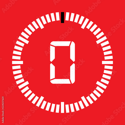 Last second vector illustration with timer on zero second.