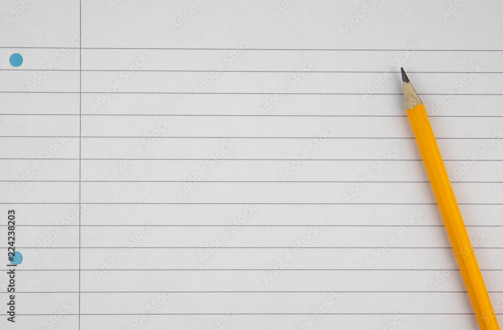 white line paper and a pencil white line paper and a pencil