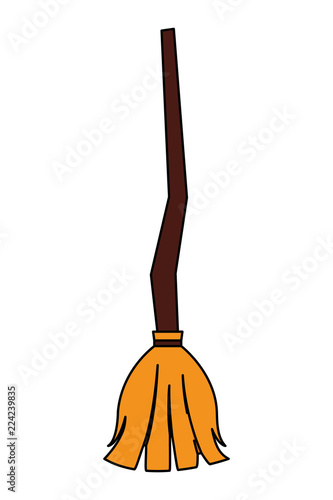 halloween broom witch isolated icon