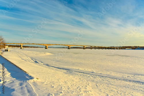 The Volga River in Kostroma in winter. Russia.