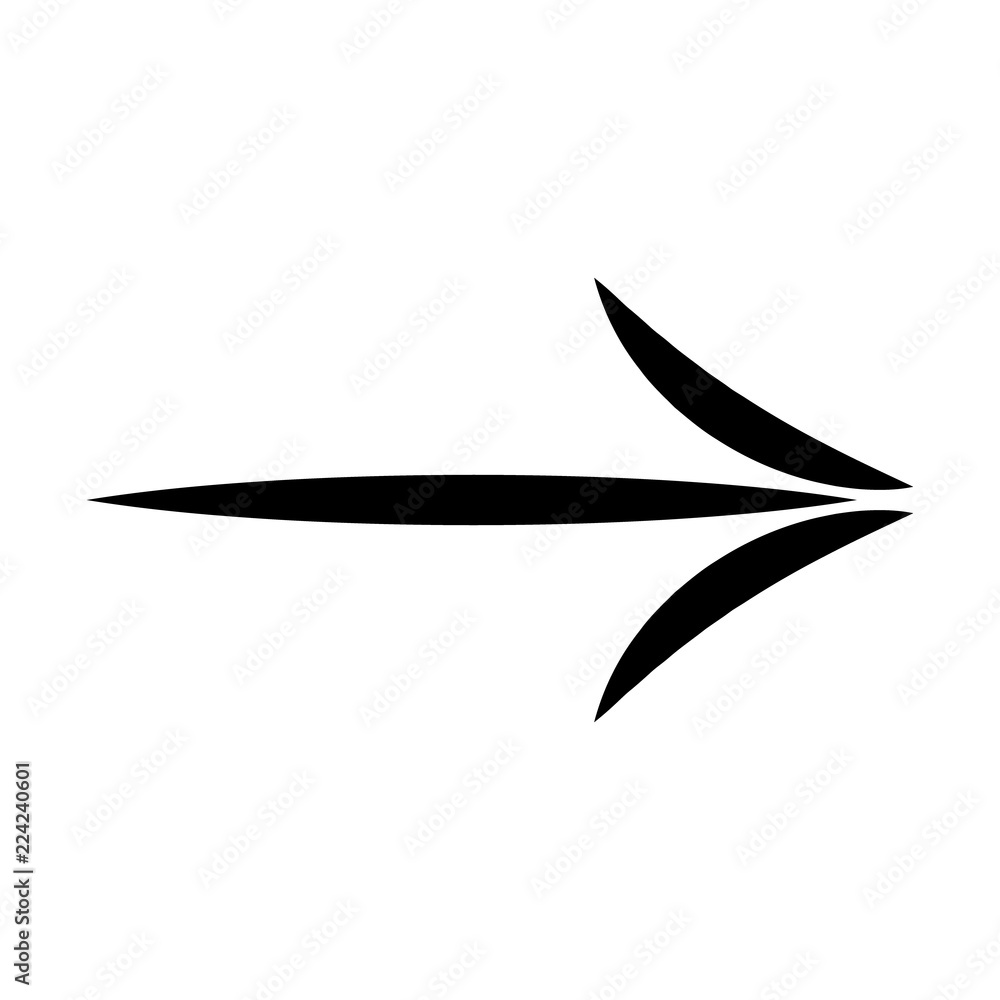 Black thin style arrow to right Black thin style arrow to right