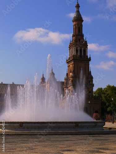 The historic Plaza de España in Seville Spain