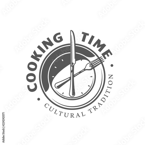Cooking label isolated on white background