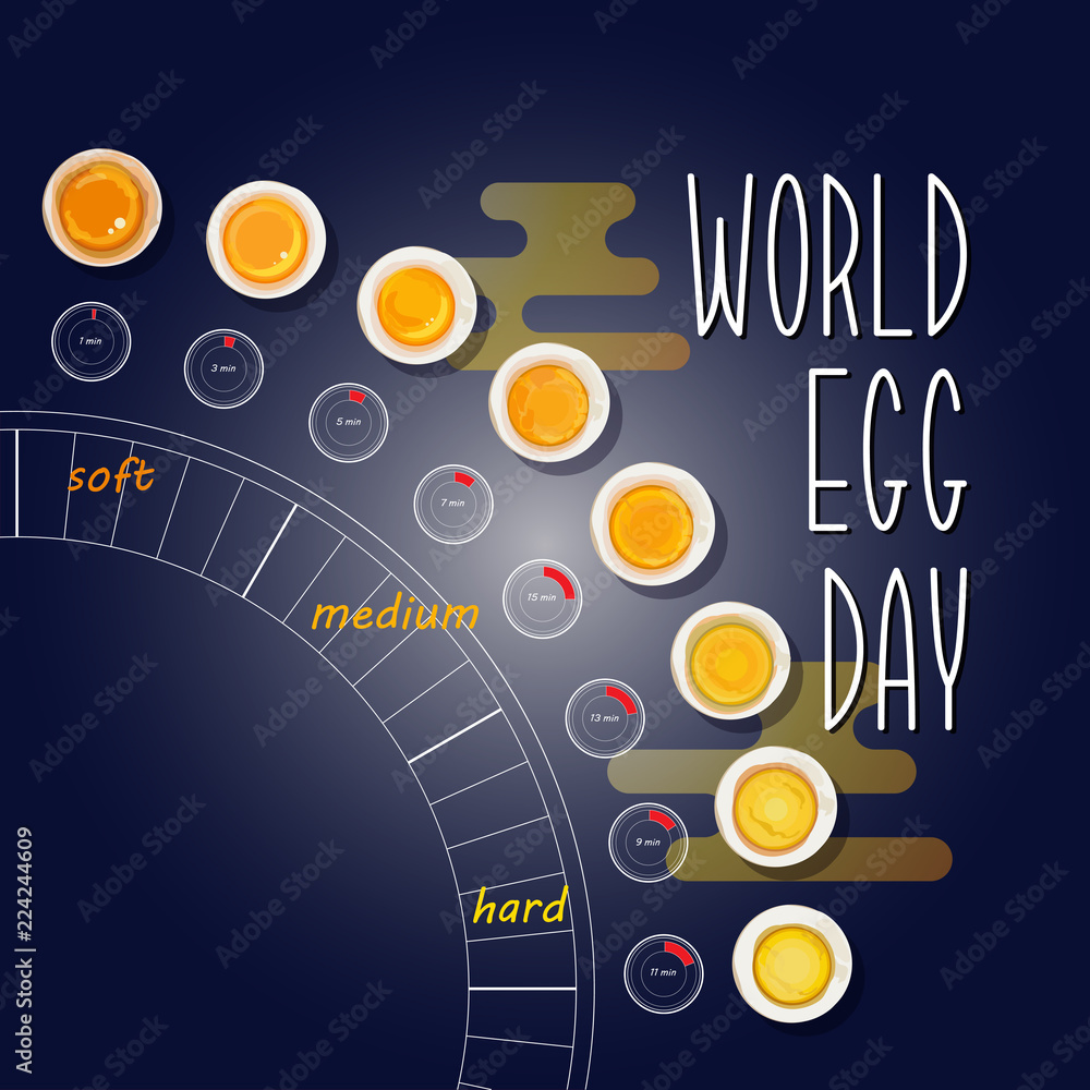Obraz premium World egg day card. How to make boiled eggs.