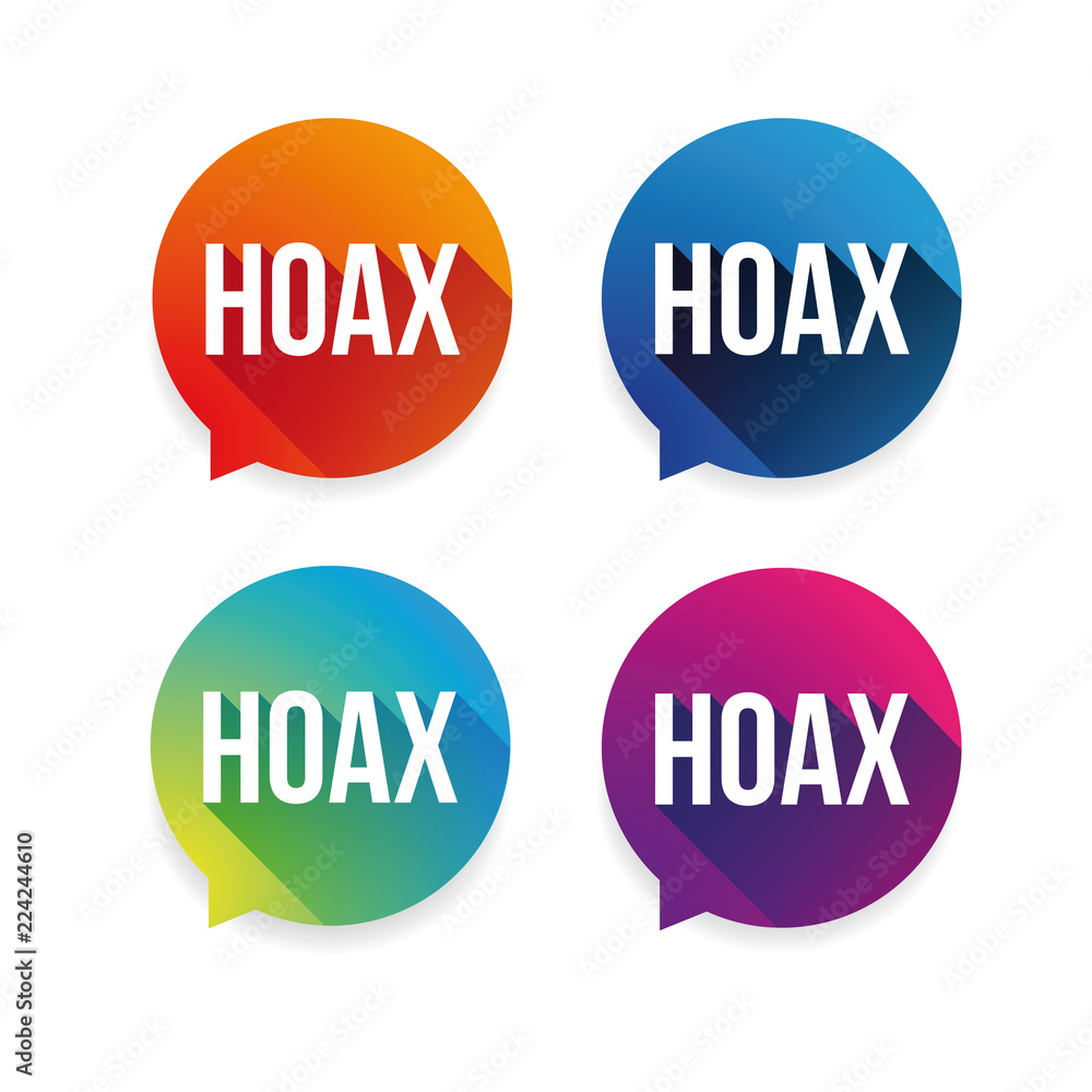 Hoax warning label set Hoax warning label set