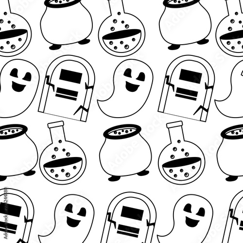 happy halloween icons pattern