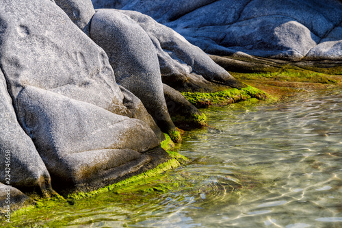 Famous Kolimbitres beach and big stones in Paros, Greece. photo