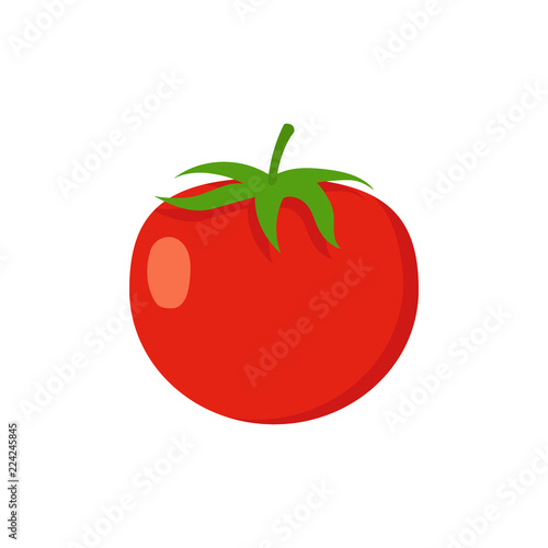 Tomato. Flat design. Vector.

