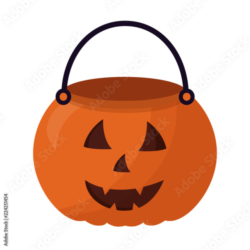 basket halloween pumpkin isolated icon
