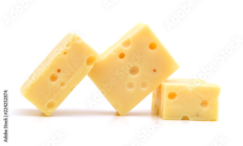 piece of cheese isolated on a white background