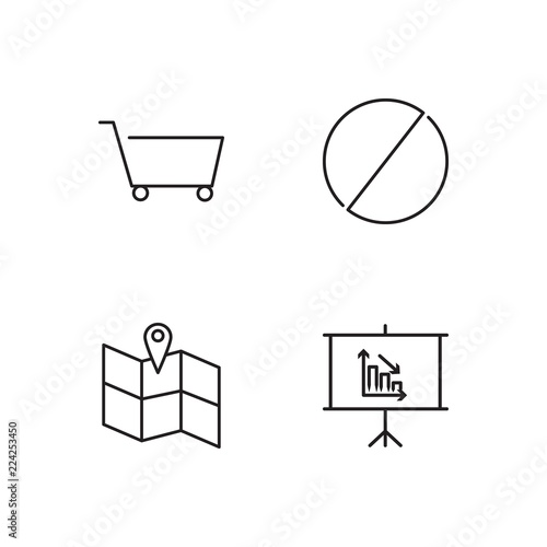 business simple outlined icons set