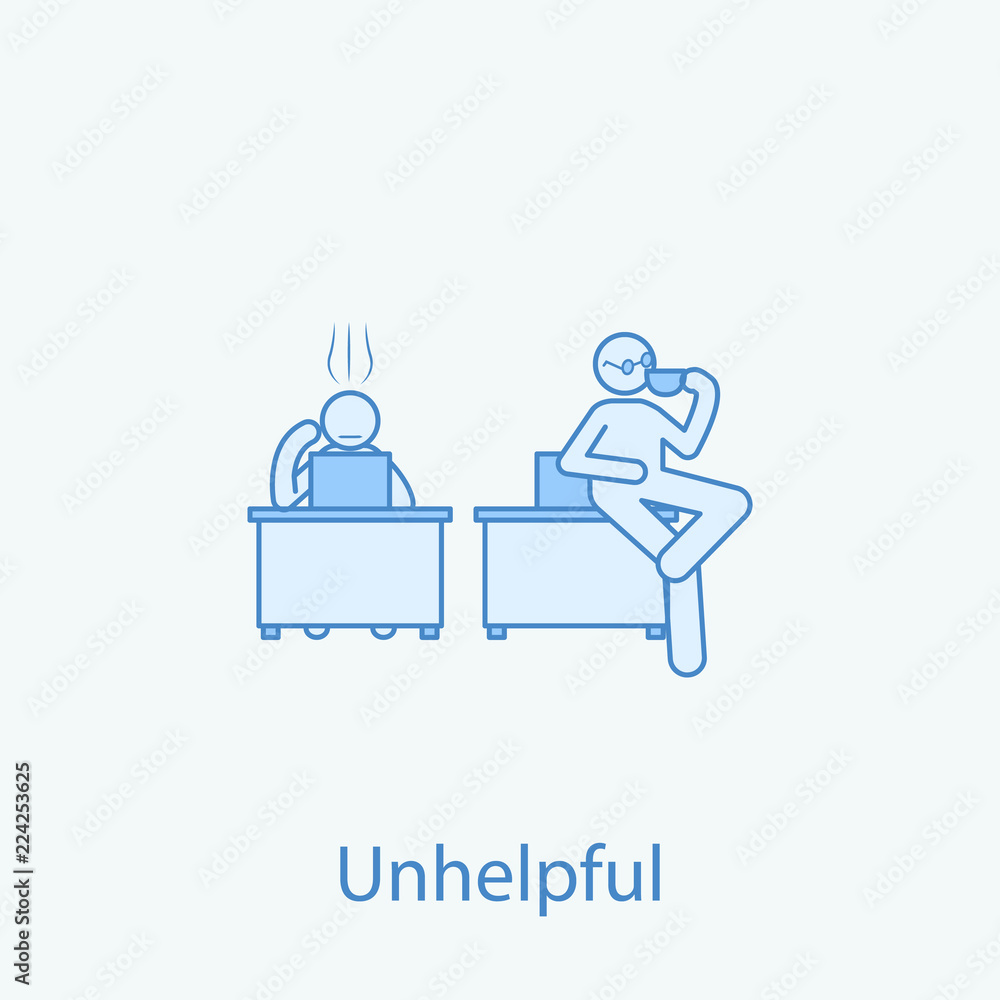 not help colleague 2 colored line icon. Simple colored element illustration. Outline symbol design from colleague and business partners set not help colleague 2 colored line icon. Simple colored element illustration. Outline symbol design from colleague and business partners set