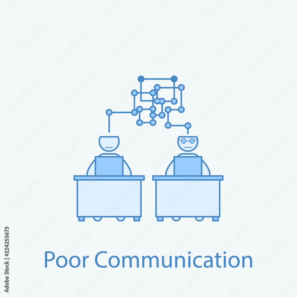bad communication with colleague 2 colored line icon. Simple colored element illustration. Outline symbol design from colleague and business partners set bad communication with colleague 2 colored line icon. Simple colored element illustration. Outline symbol design from colleague and business partners set